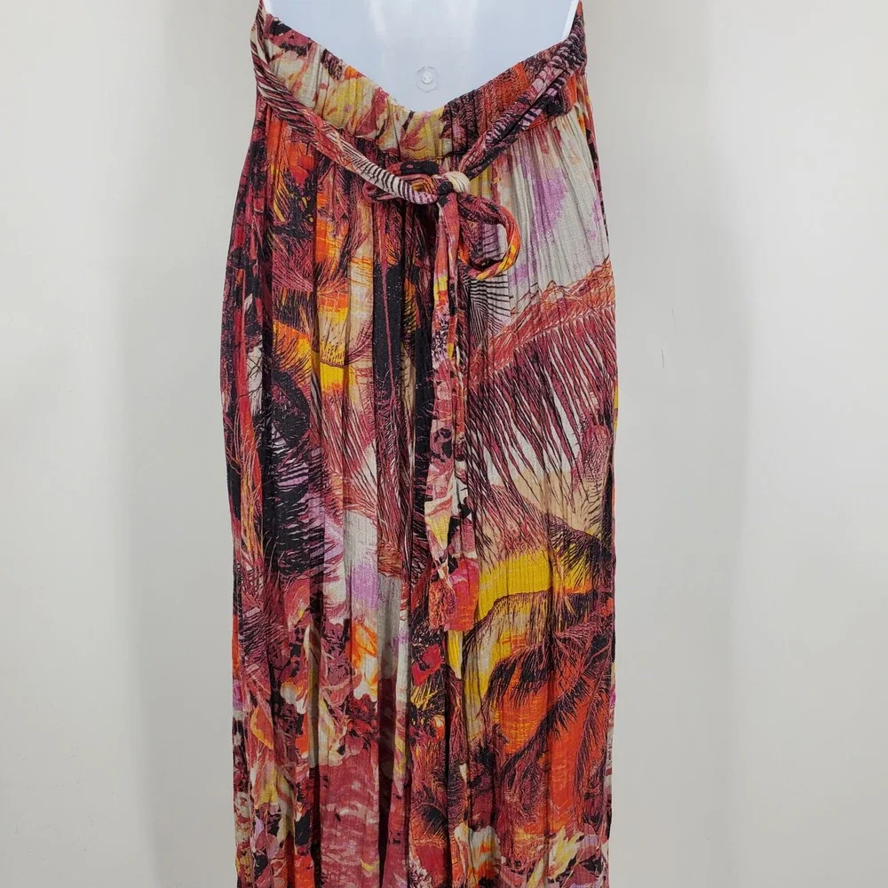 Free People Mika‎ Sunset Dreams Open Back Maxi Halter Boho Resort Dress Small